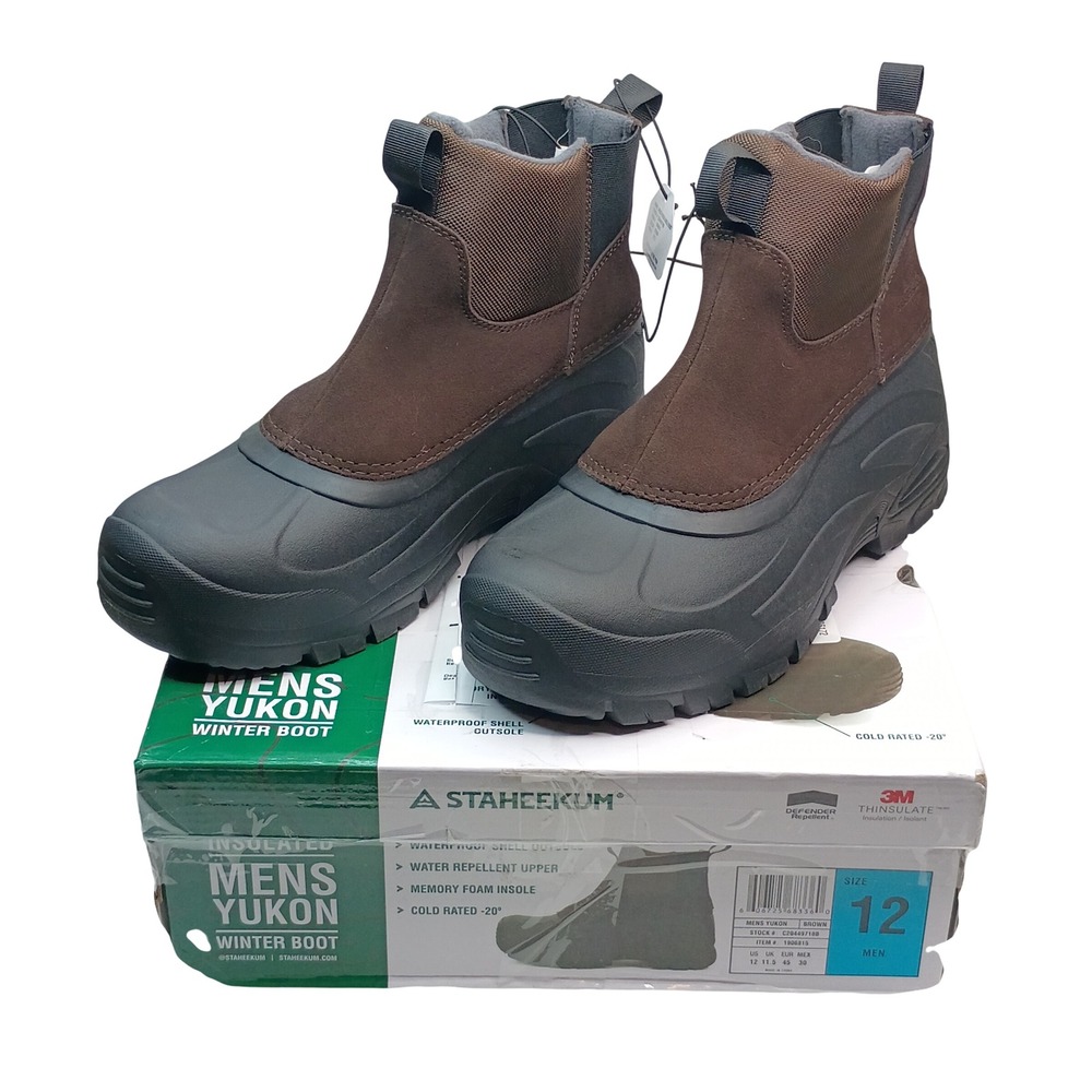 Staheekum‎ Yukon Winter Boot Men Size 12 Brown Thinsulate Insulated Waterproof
